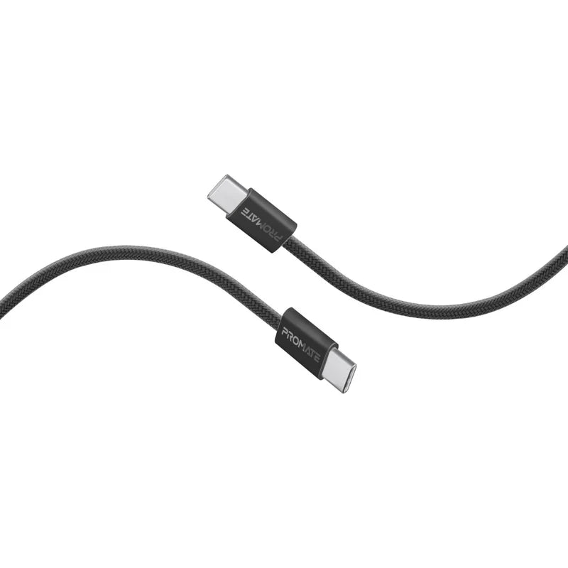 Promate EcoLine-CC200 Black USB-C to USB-C 60W Fast Charging Cable ECOLINE-CC200.BLACK 6959144064598