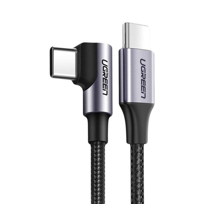 Ugreen angled cable USB Type C - USB Type C Power Delivery 60 W 20 V 3 A 2 m black-gray cable (US255 50125) (80714)