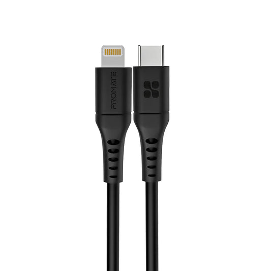 Promate PowerLink-Ai200 Black USB-A to Lightning Cable POWERLINK-AI200.BLACK 6959144059174