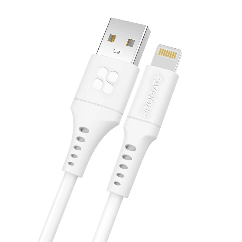 Promate PowerLink-Ai120 White USB-A to Lightning Cable POWERLINK-AI120.WHITE 6959144059815