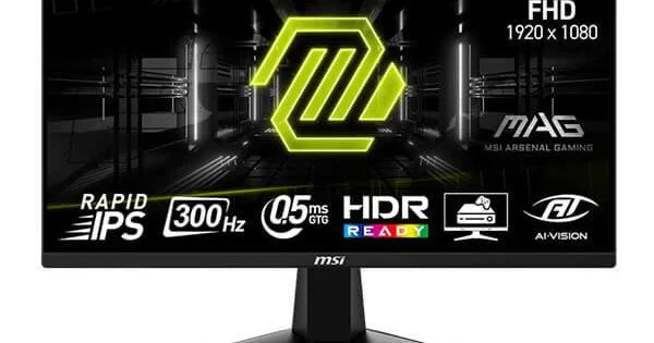 MSI MAG 255XF (24.5") – FHD 300Hz IPS Gaming Monitor, 0.5ms Response, DisplayPort 1.4a