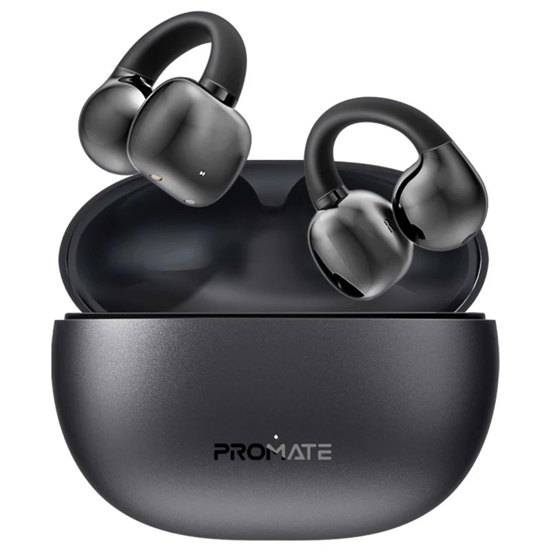 Promate AirClip Black Open-Ear Clip-On Wireless Earbuds 6959144066844