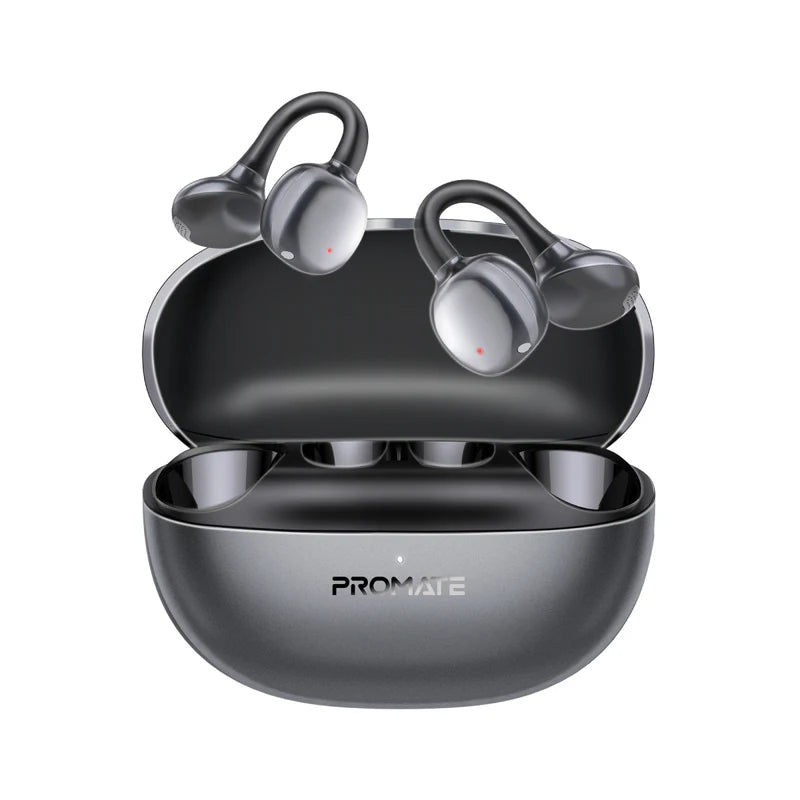 Promate AirClip Black Open-Ear Clip-On TWS Earbuds Bluetooth 6.0 6959144069395