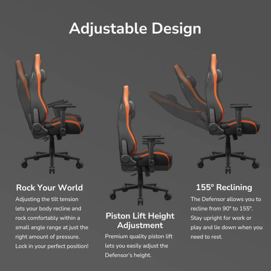 COUGAR Defensor F Gaming Chair Fabric 4D Armrest 155° Reclining Ergonomic