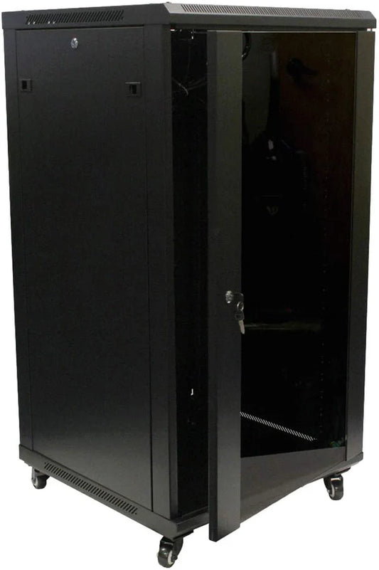 EUSSONET EU-EJS6622-GM 22U Server Cabinet 600x600mm, Glass Front Door, 2 Fans, Fixed Shelf