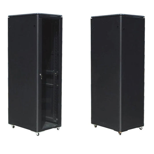 EUSSONET EU-EJS6827-GM 27U Server Cabinet 600x800mm, Glass Front Door, 4 Cooling Fans, Fixed Shelf