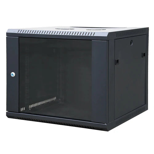 EUSSONET EU-EWM6404B 4U Wall Mount Network Rack Cabinet 600x450mm, Glass Front Door, Cooling Fan