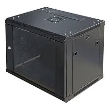 EUSSONET EU-EWM6406B 6U Wall Mount Network Rack Cabinet 600x450mm, Glass Front Door, Cooling Fan