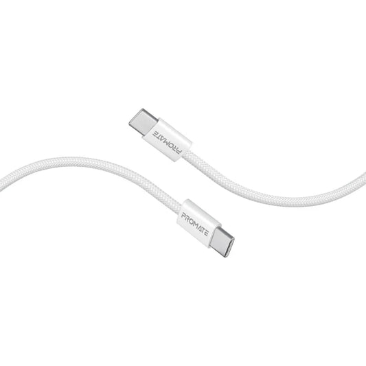Promate EcoLine-CC200 White USB-C to USB-C 60W Fast Charging Cable ECOLINE-CC200.WHITE 6959144064604