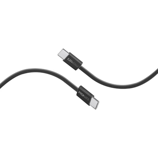 Promate EcoLine-CC200 Black USB-C to USB-C 60W Fast Charging Cable ECOLINE-CC200.BLACK 6959144064598