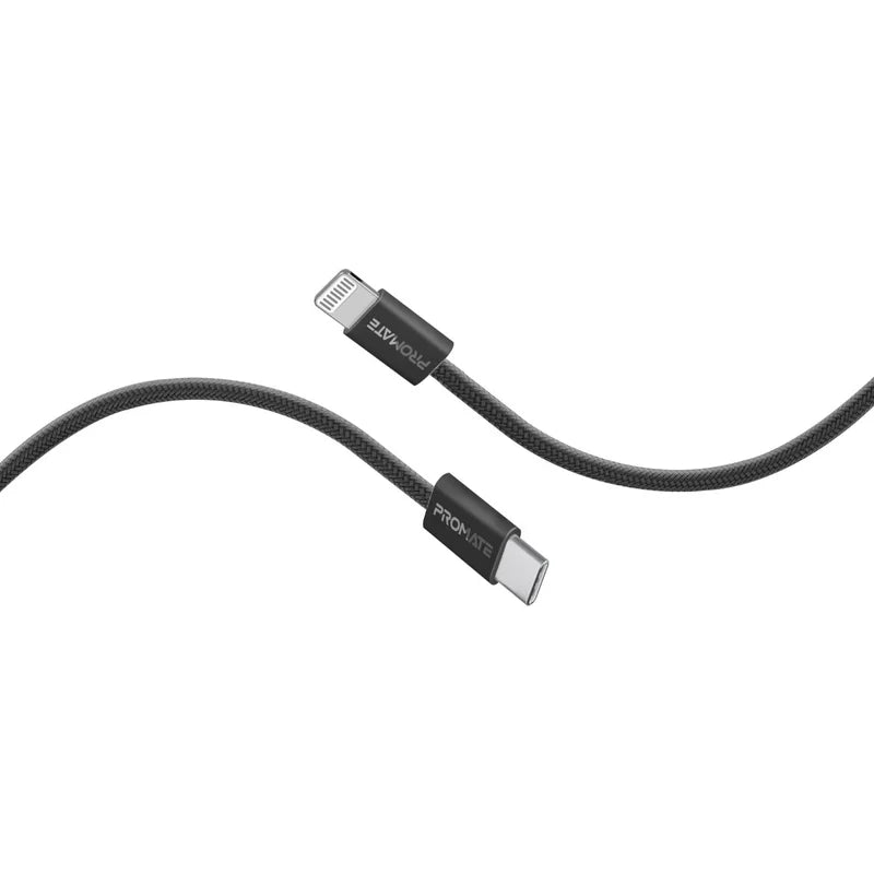 Promate EcoLine-Ci120 Black USB-C to Lightning 27W Fast Charging Cable ECOLINE-CI120.BLACK 6959144065953