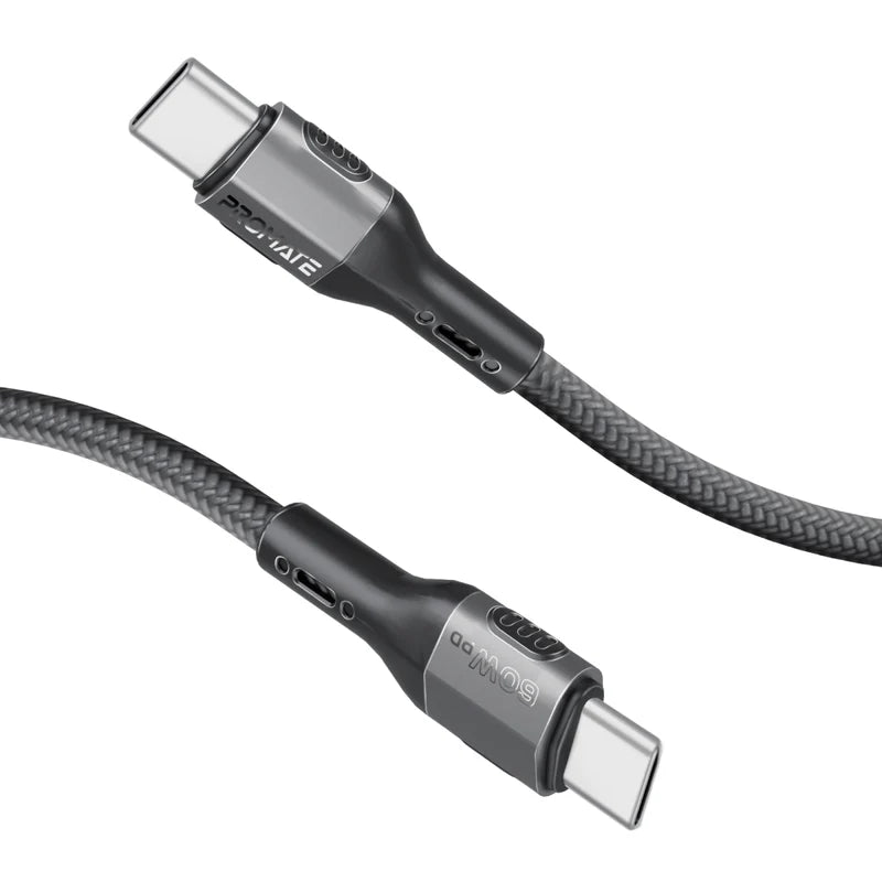 Promate FletchLink-CC Black USB-C to USB-C 60W Cable FLETCHLINK-CC.BLACK 6959144066684