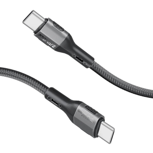 Promate FletchLink-CC Black USB-C to USB-C 60W Cable FLETCHLINK-CC.BLACK 6959144066684