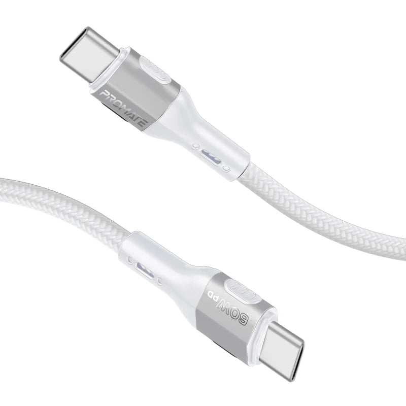 Promate FletchLink-CC Grey USB-C to USB-C 60W Cable FLETCHLINK-CC.GREY 6959144066707