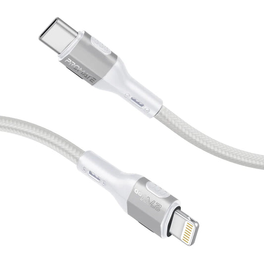 Promate FletchLink-CC Grey USB-C to USB-C 60W Fast Charging Cable FLETCHLINK-CC.GREY 6959144066707