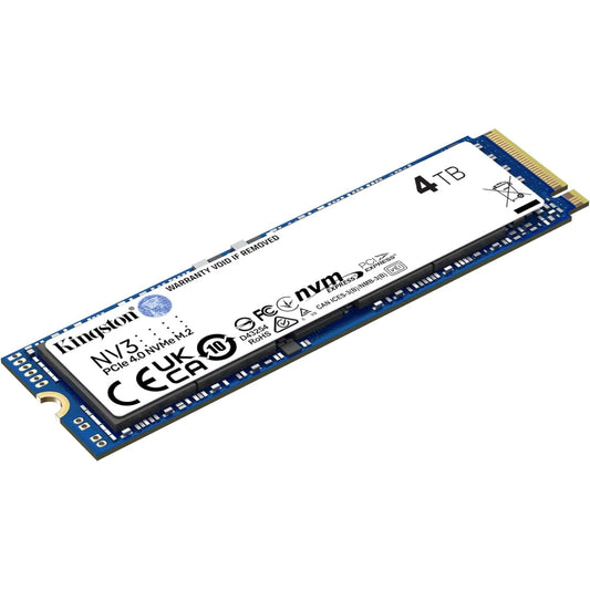 Kingston NV3 SNV3S/4000G 4TB M.2 2280 PCIe Gen4 NVMe SSD Internal Solid State Drive