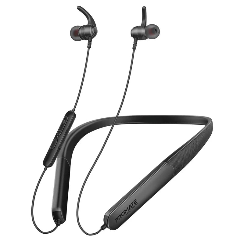 Promate Leap-200H Black SportFit ENC Neckband Earphones LEAP-200H.BLACK 6959144067575