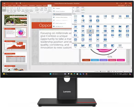 Lenovo ThinkVision T27-40 27" FHD IPS 120Hz Monitor USB-C 15W PD 64A5MAT6EU