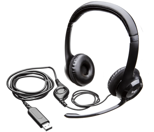 Logitech H390 USB Headset with Microphone Noise-Reducing In-Line Controls - Black