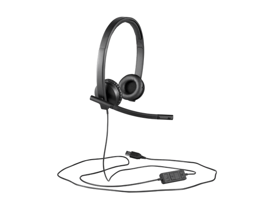 Logitech H570e USB Headset with Noise-Canceling Microphone Business Certified - Black