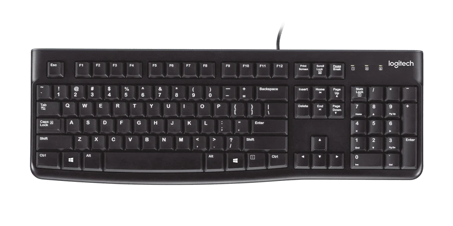 Logitech K120 Wired USB Keyboard Durable Spill-Resistant Full-Size