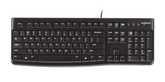 Logitech K120 Wired USB Keyboard Durable Spill-Resistant Full-Size