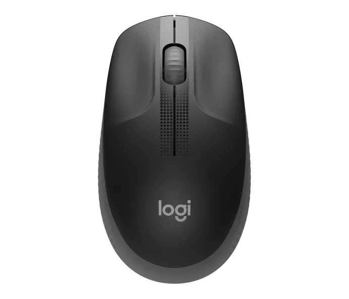 Logitech M190 Wireless Mouse USB Full-Size Contoured Design - Black
