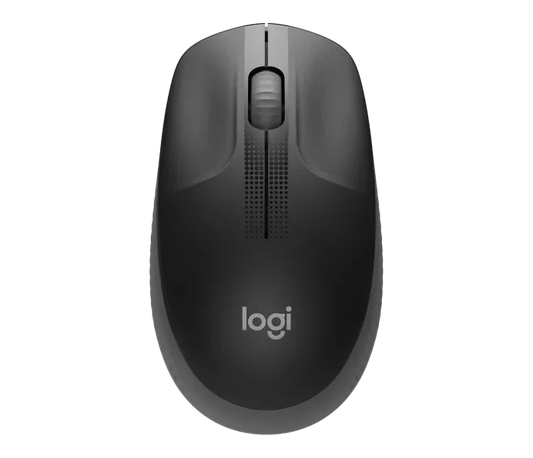 Logitech M190 Wireless Mouse USB Full-Size Contoured Design - Black