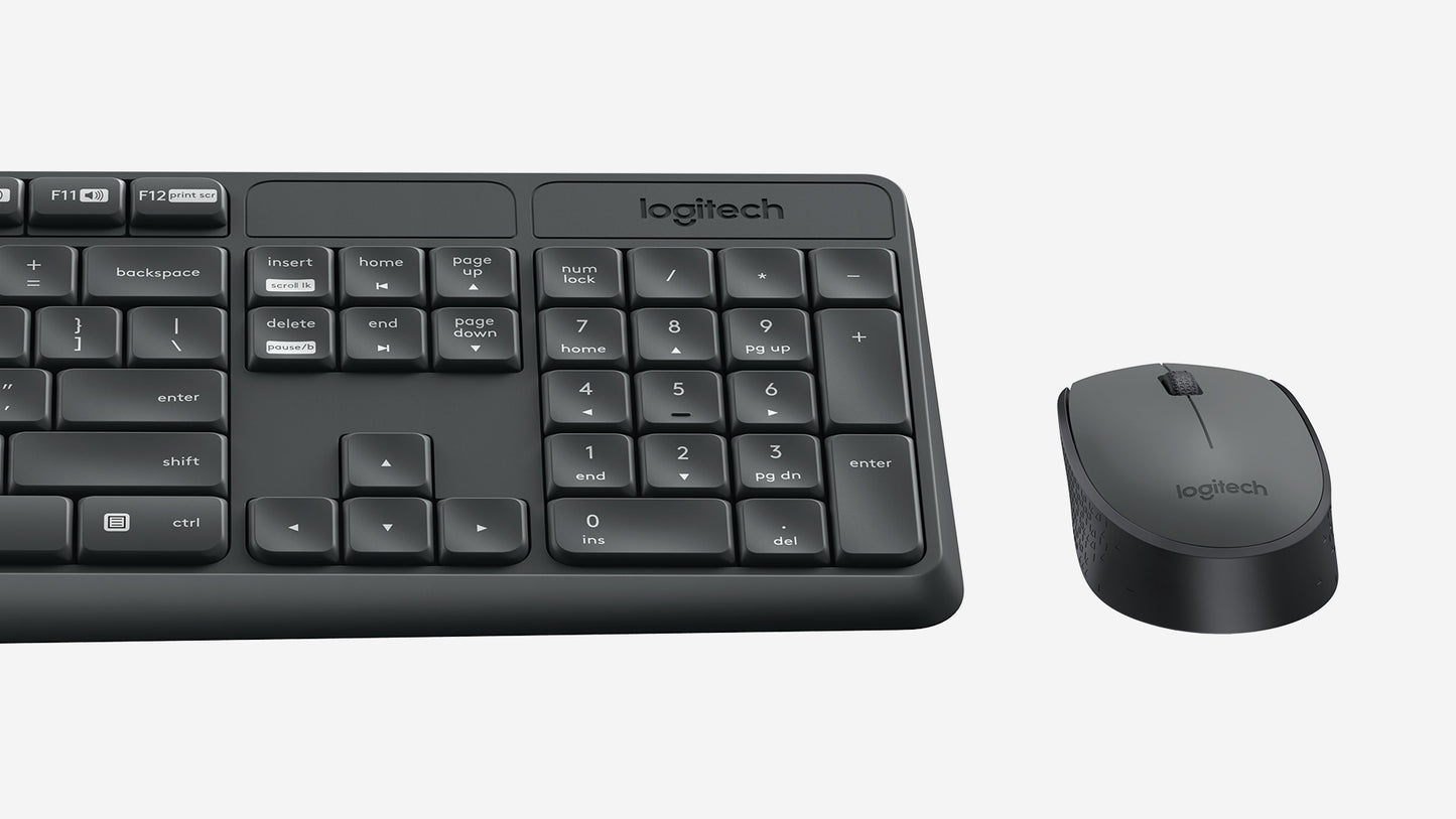Logitech MK235 Wireless Keyboard & Mouse Combo USB Spill-Resistant Full-Size
