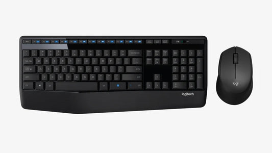 Logitech MK345 Wireless Keyboard & Mouse Combo Full-Size with Palm Rest - Black
