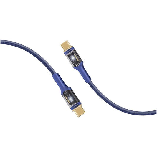 Promate LucidLine-CC120 Navy USB-C to USB-C 100W LED Fast Charging Cable LUCIDLINE-CC120.NAVY 6959144065670