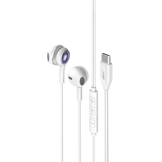 Promate LumiBuds-C Silver USB-C Wired Earphones LUMIBUDS-C.SILVER 6959144064314