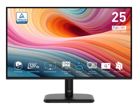 MSI PRO MP251L E2 (24.5") – FHD 120Hz IPS Monitor, 1ms Response, HDMI & VGA