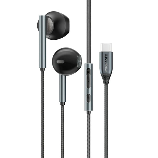 Promate Laxi-S Black USB-C Wired Earphones LAXI-S.BLACK 6959144069067