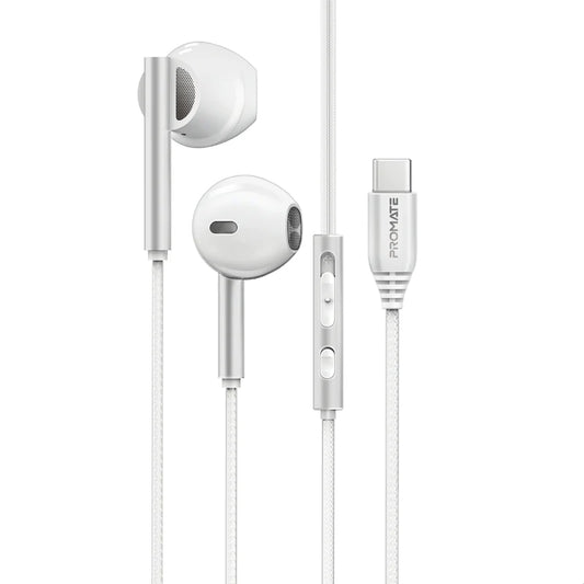 Promate Laxi-S White USB-C Wired Earphones LAXI-S.WHITE 6959144069074