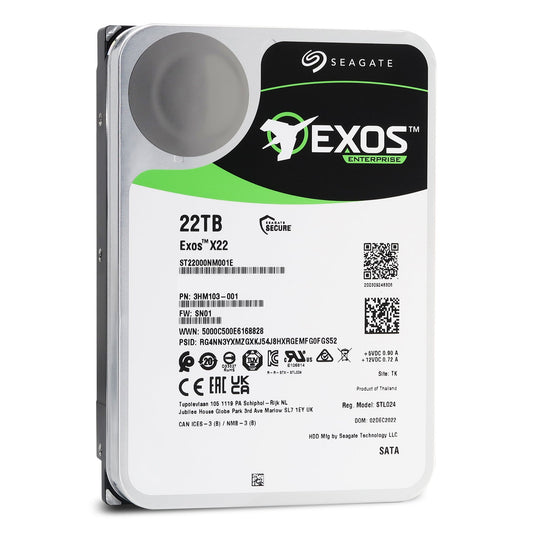 Seagate Enterprise ST22000NM001E 22TB 3.5" SATA Enterprise HDD 7200RPM 512MB Cache