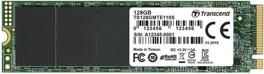 Transcend TS128GMTE110S 128GB M.2 2280 PCIe NVMe SSD Internal Solid State Drive