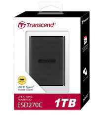 Transcend ESD270C TS1TESD270C 1TB USB-C & USB-A Portable SSD External Solid State Drive 520MB/s