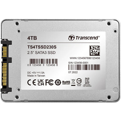 Transcend SSD230S TS4TSSD230S 4TB 2.5" SATA III SSD Internal Solid State Drive
