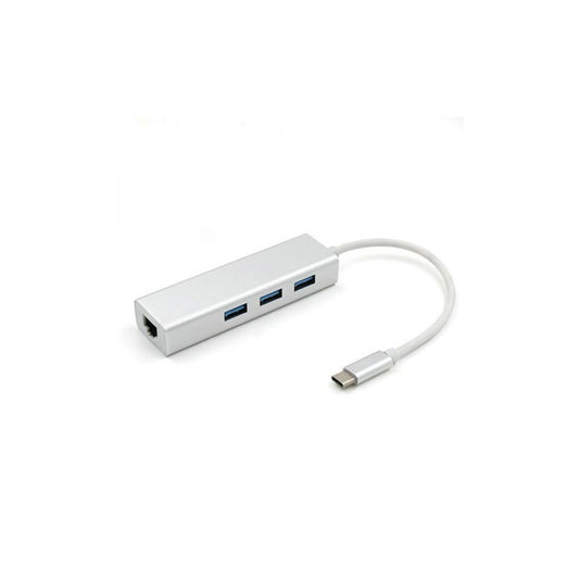 USB-C to USB 2.0 Hub + RJ45 LAN Ethernet Adapter