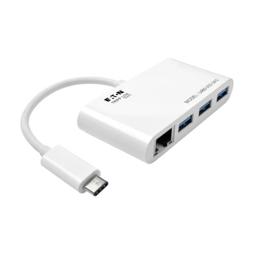 USB-C to USB 3.0 Hub + RJ45 LAN Ethernet Adapter