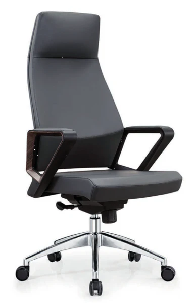 VALENCIA VL-DZY-A605 High-Back Executive Chair Black Leather Solid Wood Frame