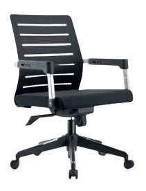 VALENCIA VL DZY-B512 Mid-Back Office Chair (DZY-B512) – Black Plastic Back with Fabric Seat
