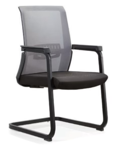 VALENCIA VL DZY-C503 Visitor Chair (DZY-C503) – Mesh Back with Adjustable Lumbar Support & Black Metal Frame