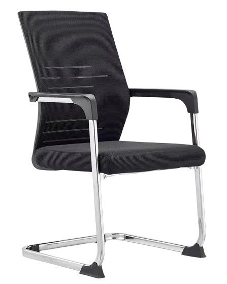 VALENCIA VL HS-114C Visitor Chair (HS-114C) – Black Mesh with Fabric Foam Seat & Armrests