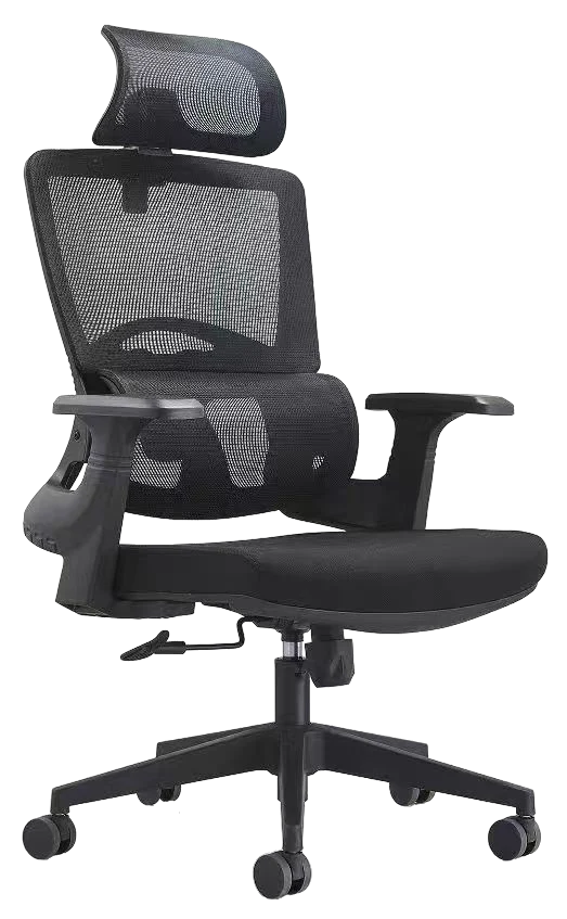 VALENCIA VL XG-150A High-Back Office Chair (XG-150A NEW) – Black Mesh with Headrest & Fabric Foam Seat