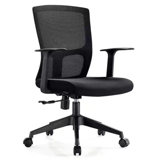 VALENCIA VL XG-150B Mid-Back Office Chair (XG-150B NEW) – Black Mesh with Fabric Foam Seat