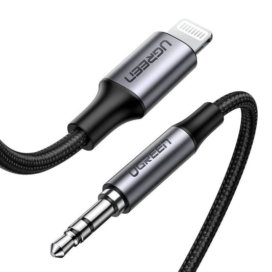 UGREEN Lightning to 3.5mm Aux Cable 1M, MFI Apple Certified, Nylon Braided & Aluminum Body - 70509