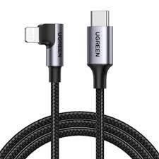UGREEN USB-C to Angled Lightning Braided Cable, MFI Apple Certified, Fast Charging - 60765