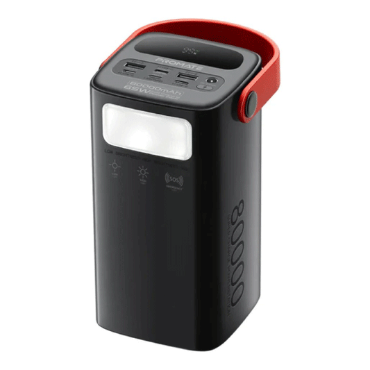 Promate PowerMine-80 – 80000mAh Ultra High-Capacity 65W Fast Charging Power Bank with LED Light